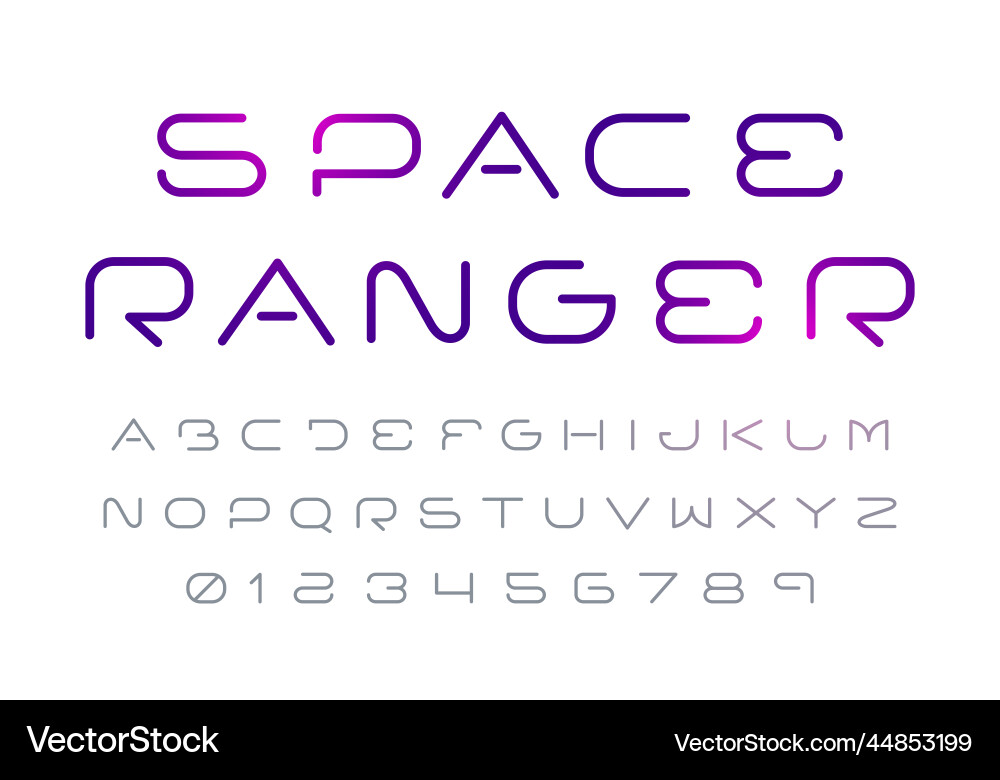 Cyberpunk Font - Futuristic Space Numbers Vector Image