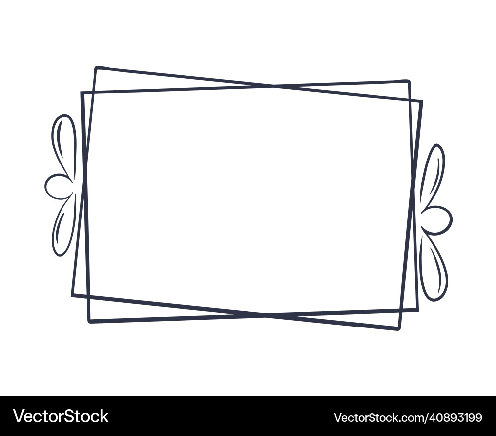 Double rectangular frame with botanical decoration Double rectangular frame with botanical decoration vector image
