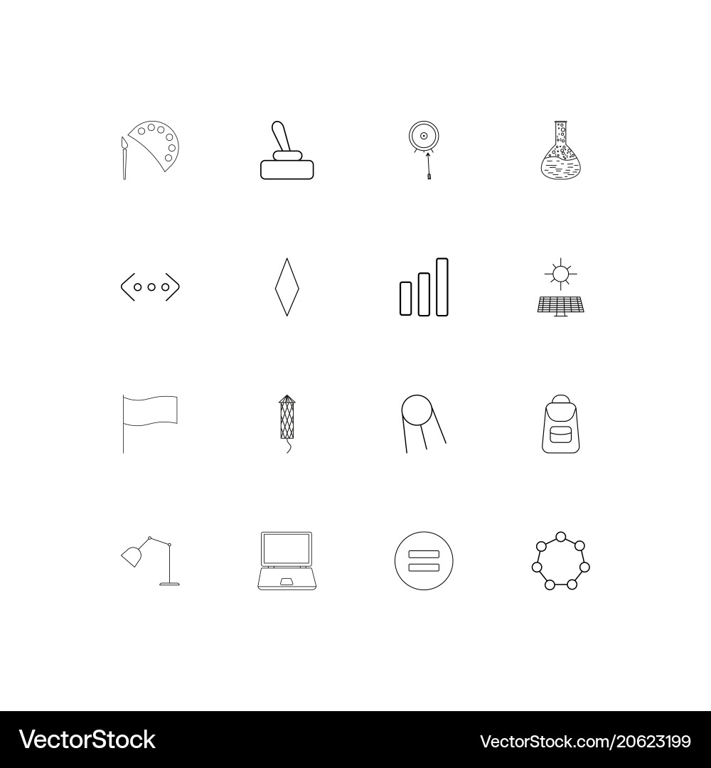 Education and science simple linear icons set vector image