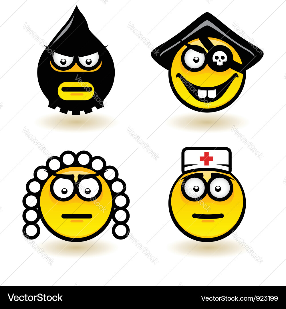 Four cartoon of abstract emotions vector image