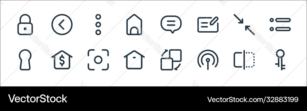 Interface line icons linear set quality Interface line icons linear set quality vector image