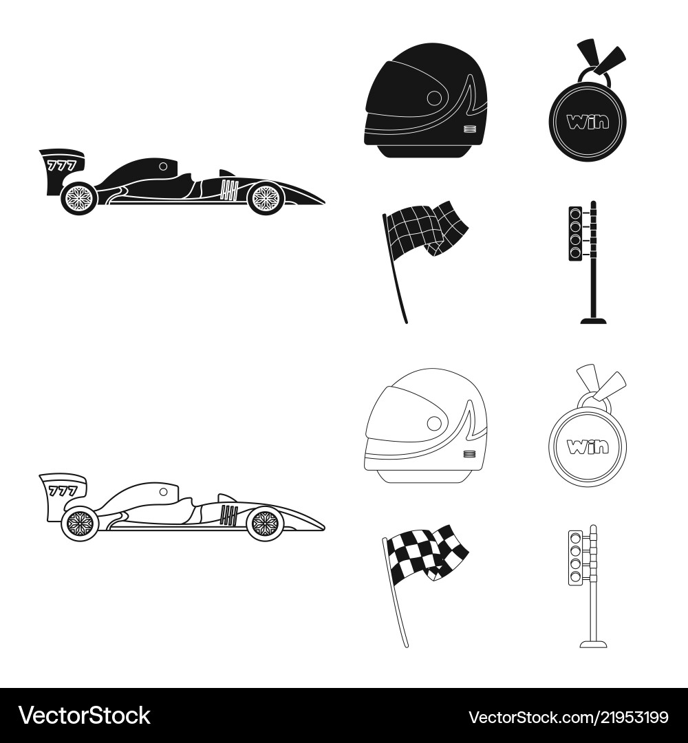 Isolated object of car and rally symbol set Isolated object of car and rally symbol set vector image