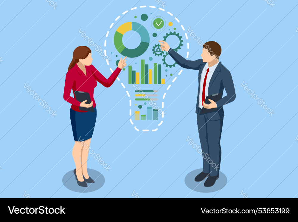 Isometric generative bot for creating ideas Isometric generative bot for creating ideas Vector Image