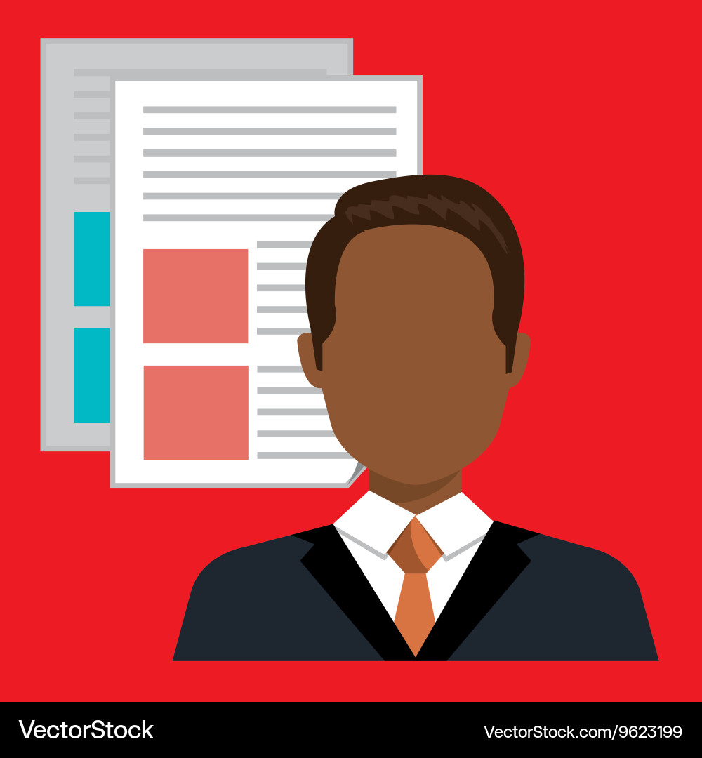 Person with text files isolated icon design Vector Image