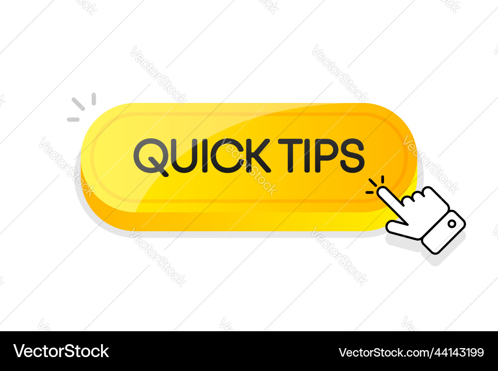 Quick tips 3d button mouse touched Quick tips 3d button mouse touched vector image