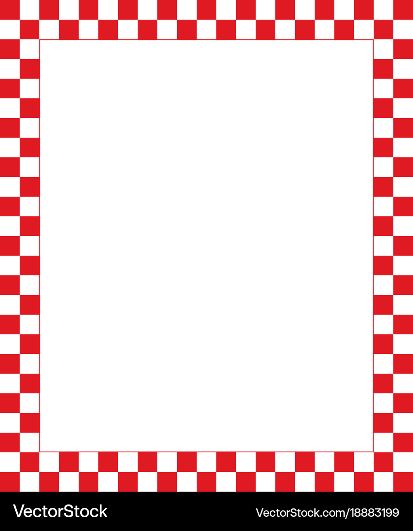 Red and White Checkered Frame Royalty Free Vector Image