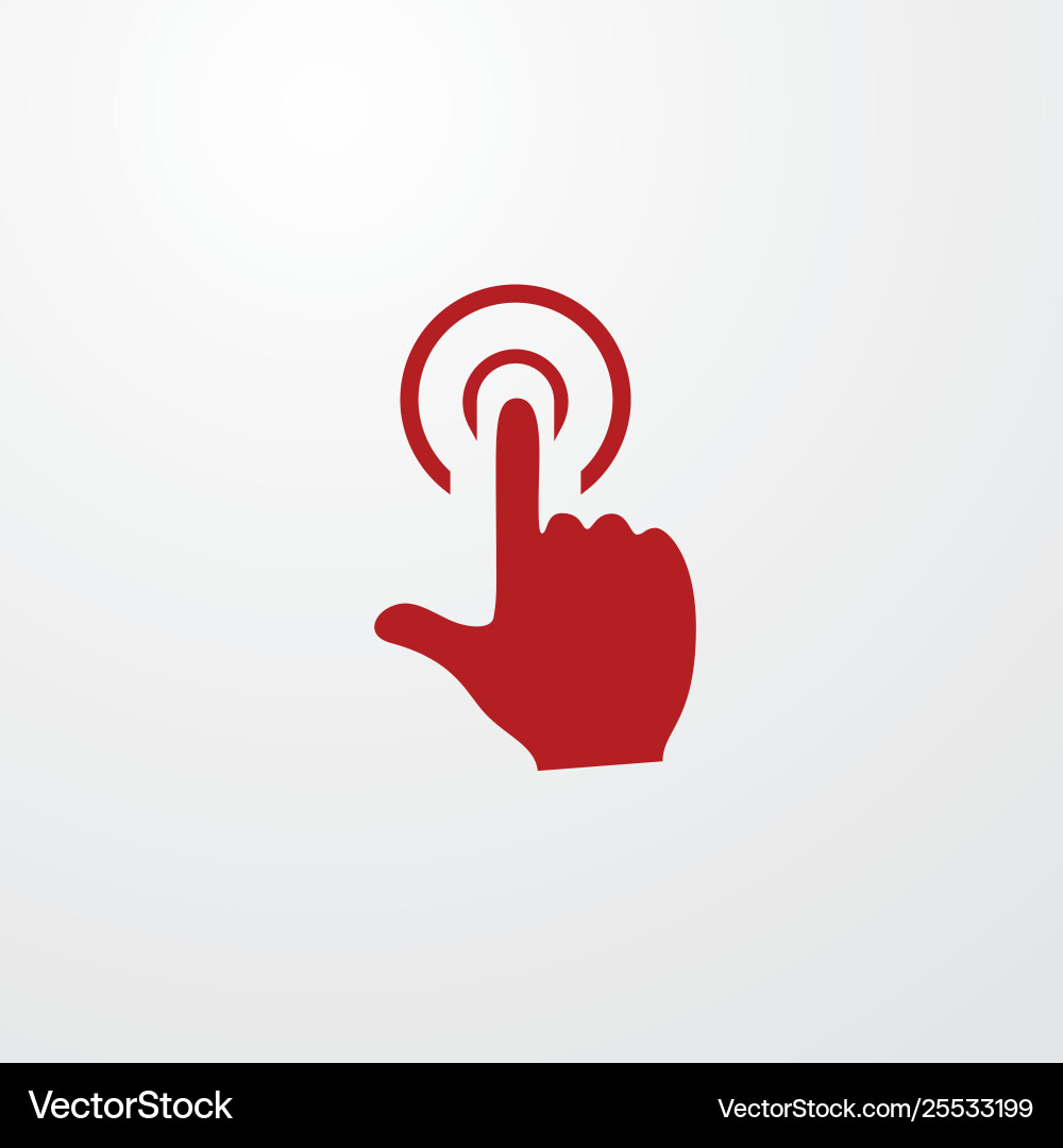 Red select finger touchscreen click mouse icon Vector Image