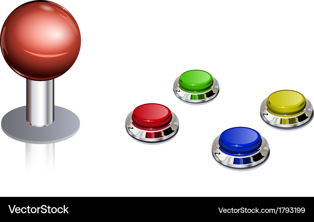 Retro Arcade Joystick Controls vector image
