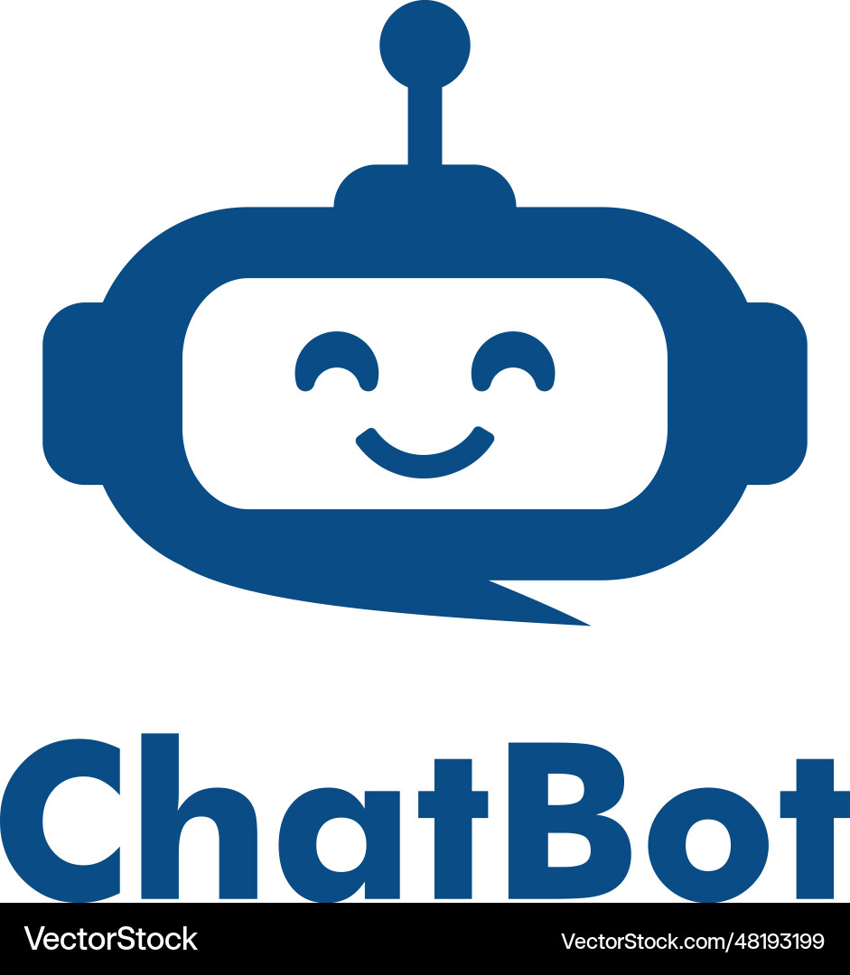 Robot or bot logo modern conversation automatic Robot or bot logo modern conversation automatic vector image