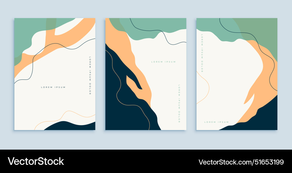 Set of abstract line pattern postern for modern Vector Image