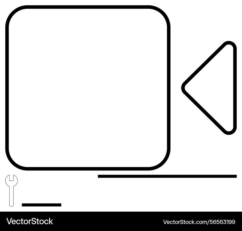 Video playback and settings interface with camera Video playback and settings interface with camera vector image