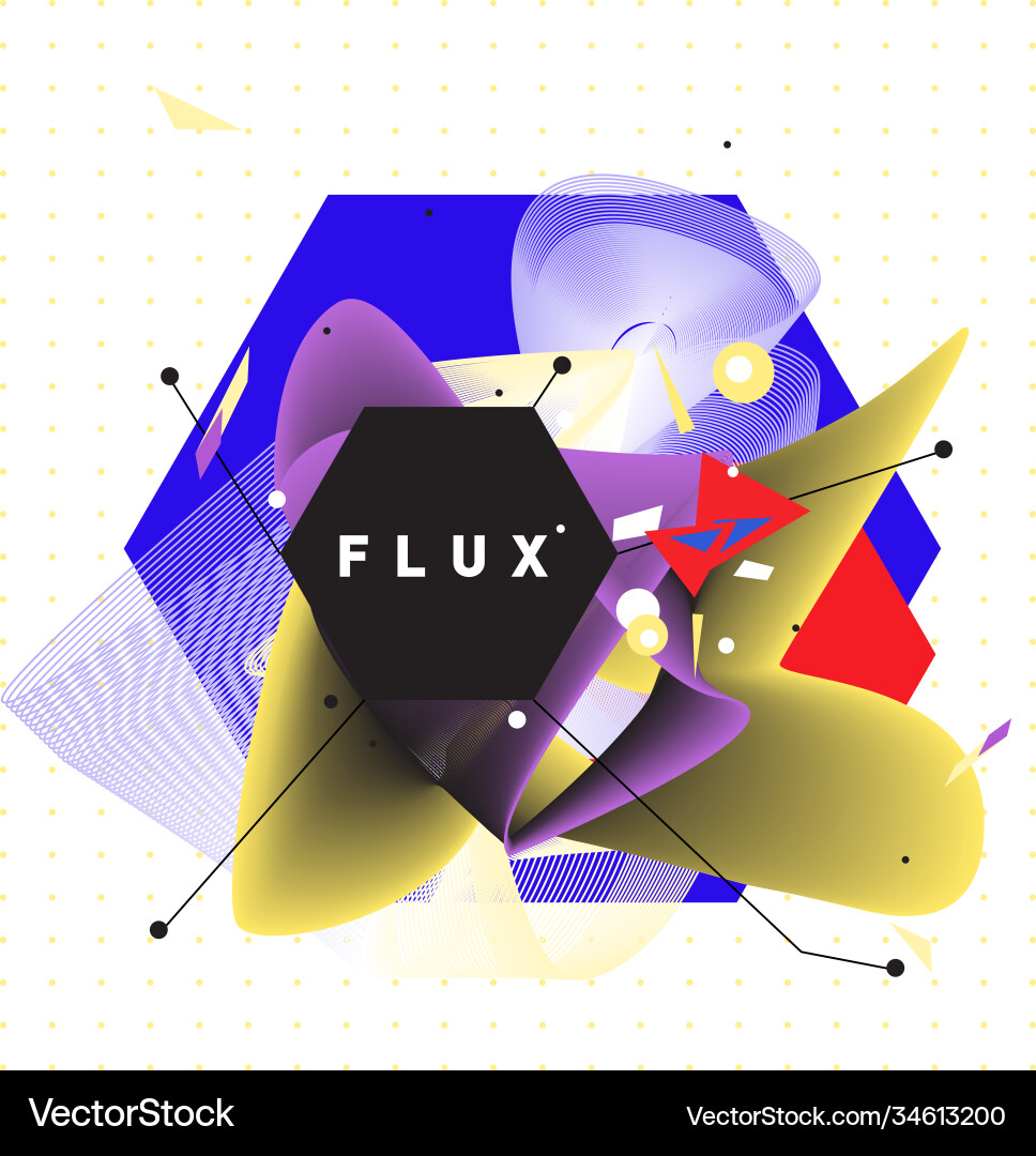 3d colorful wave background dynamic flux effect Vector Image