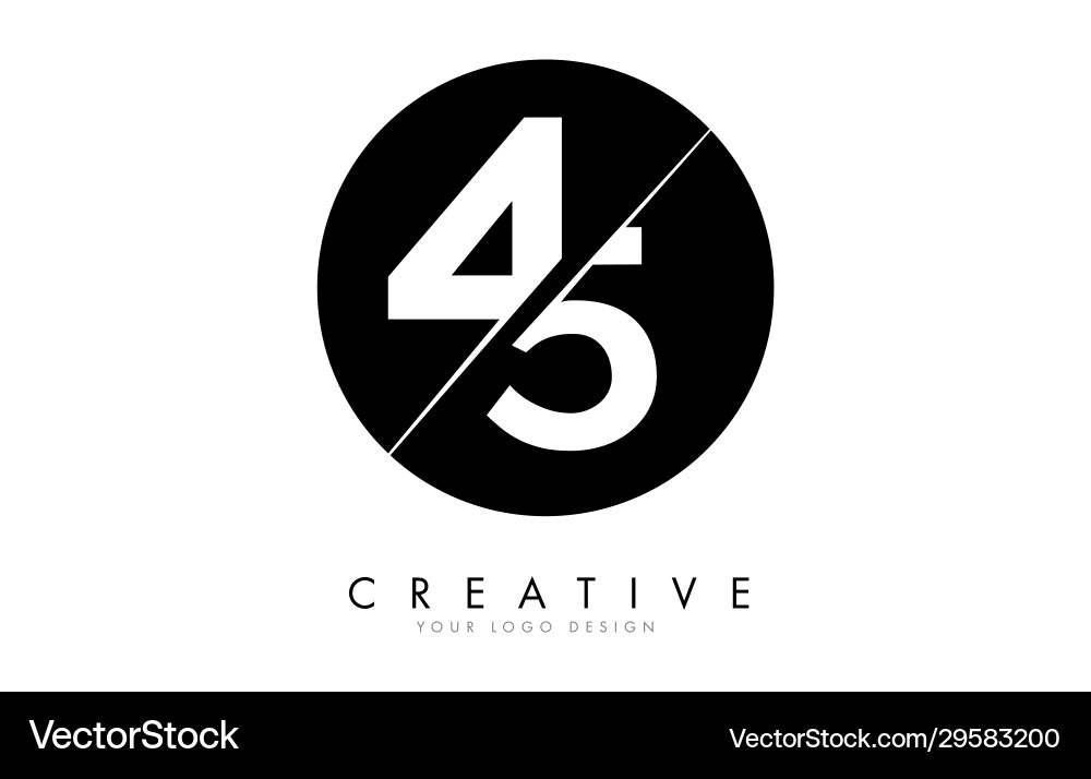 45 4 5 Nummer Logo-Design mit einem kreativen Schnitt 45 4 5 Nummer Logo-Design mit einem kreativen Schnitt vektorbild