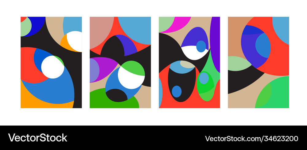 Abstract colorful geometric and curvy pattern Vector Image