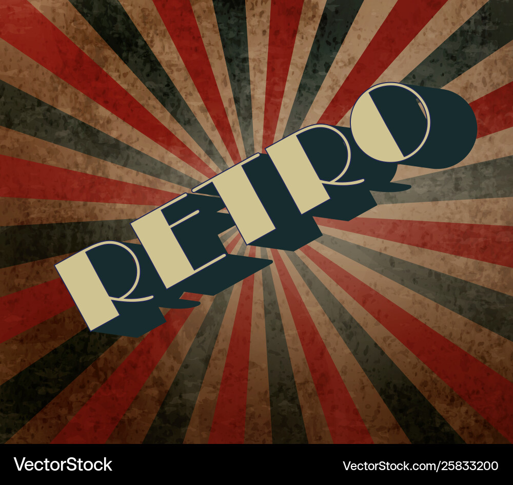 Abstract retro background with rays Vector Image