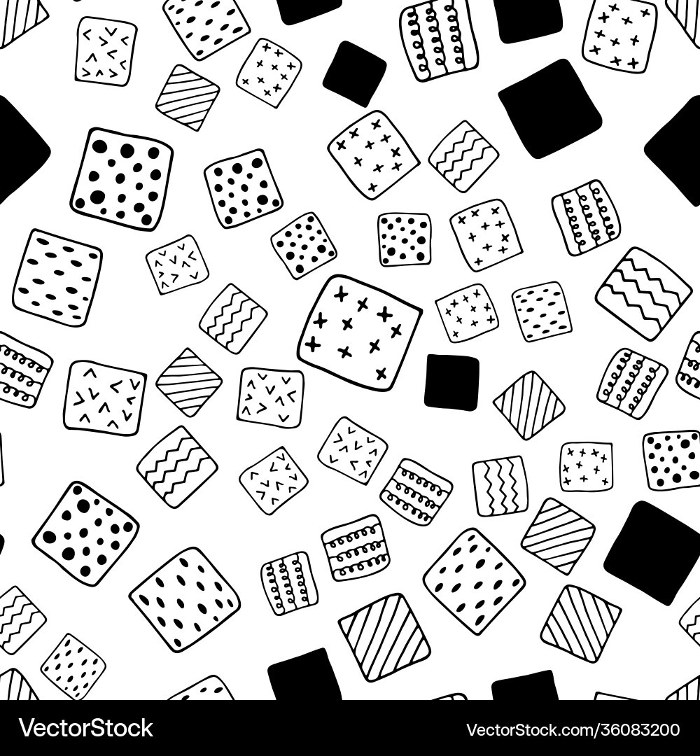Abstract square seamless pattern hand vector image
