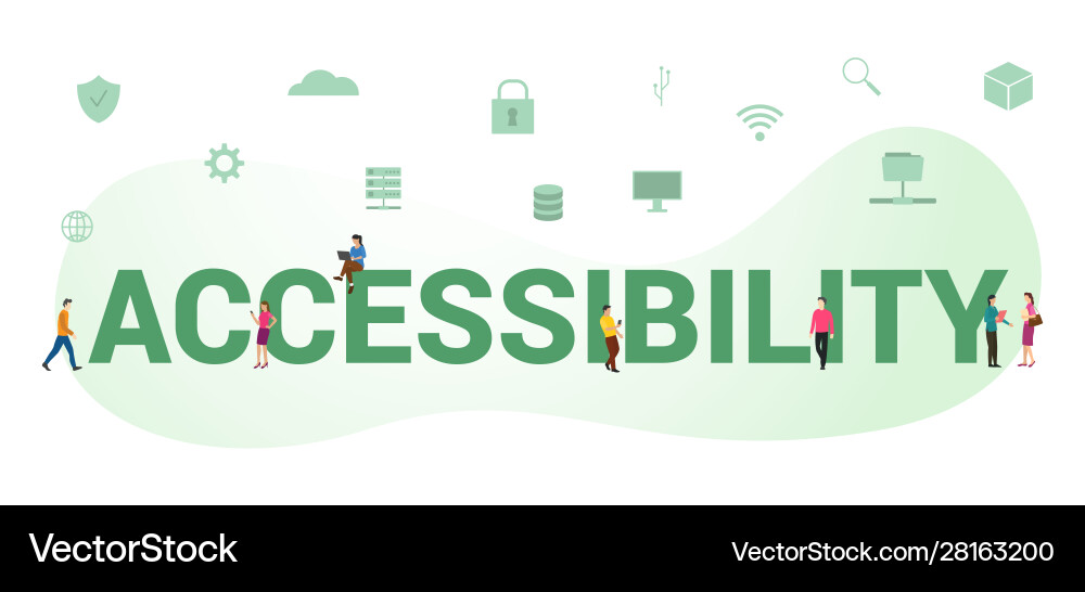 Accessibility data document concept with big word Accessibility data document concept with big word vector image