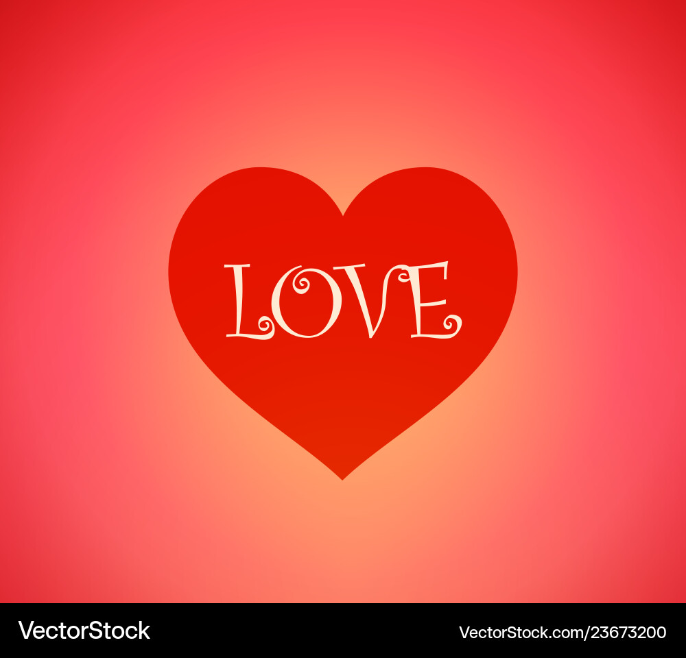 Background with heart and caption love Background with heart and caption love vector image