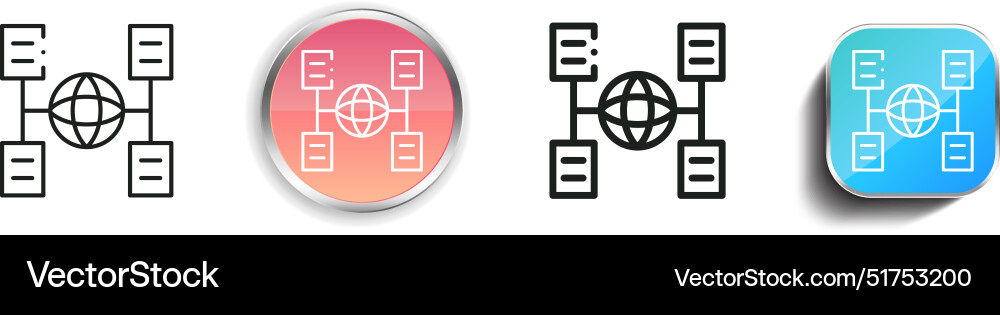 Big data icon thin linear regular and button Big data icon thin linear regular and button vector image