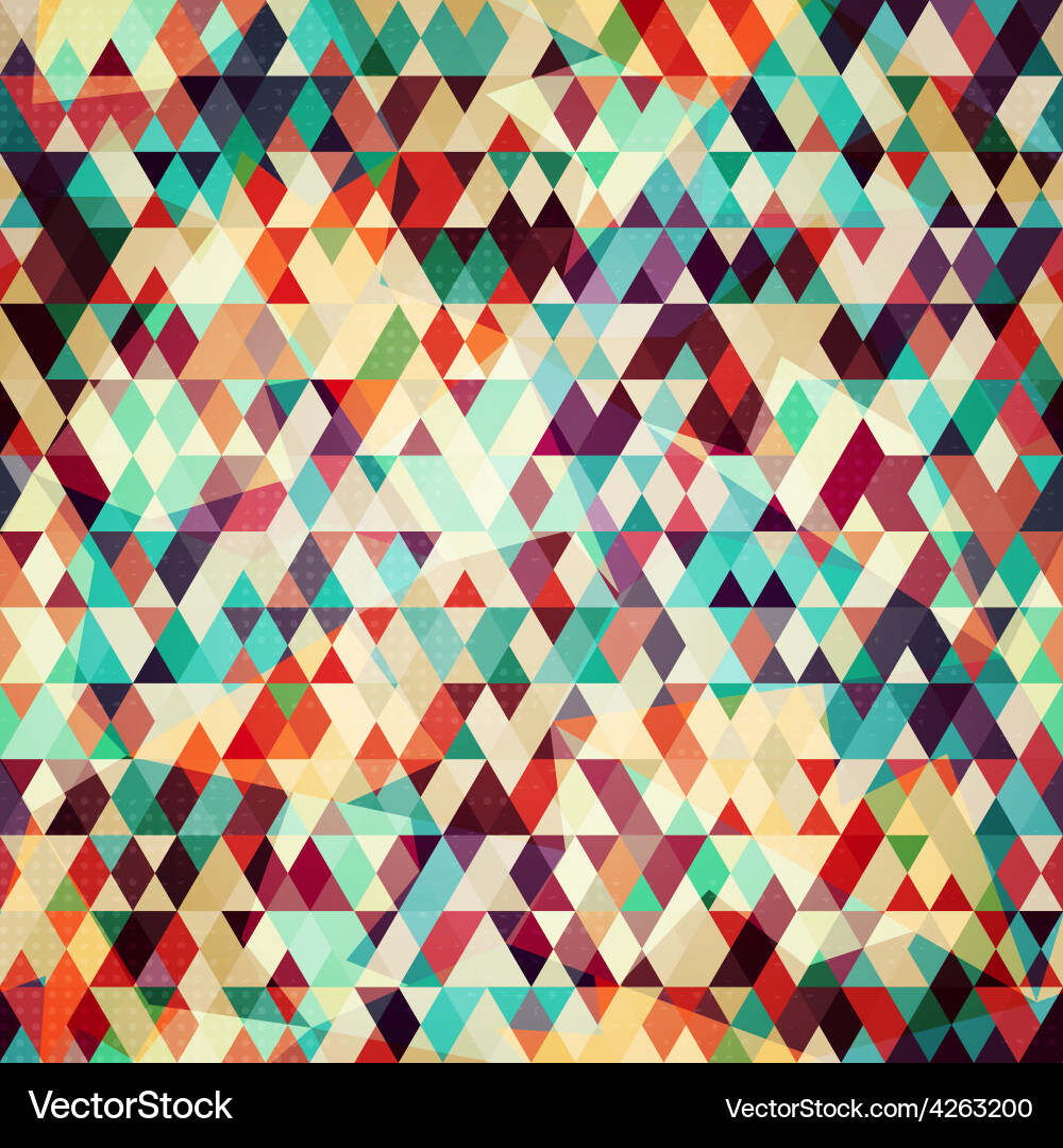 Colored triangle seamless pattern vector image