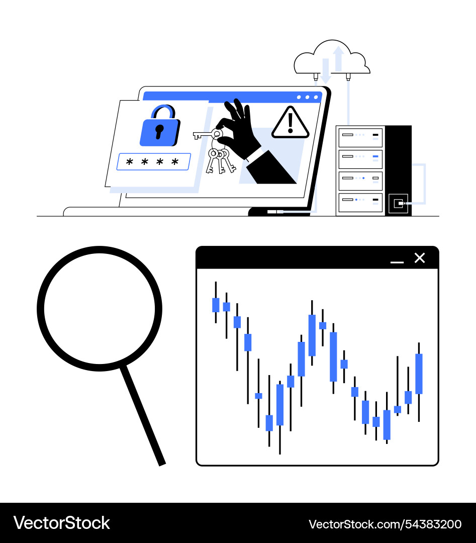 Cybersecurity risks showing hacking Cybersecurity risks showing hacking vector image
