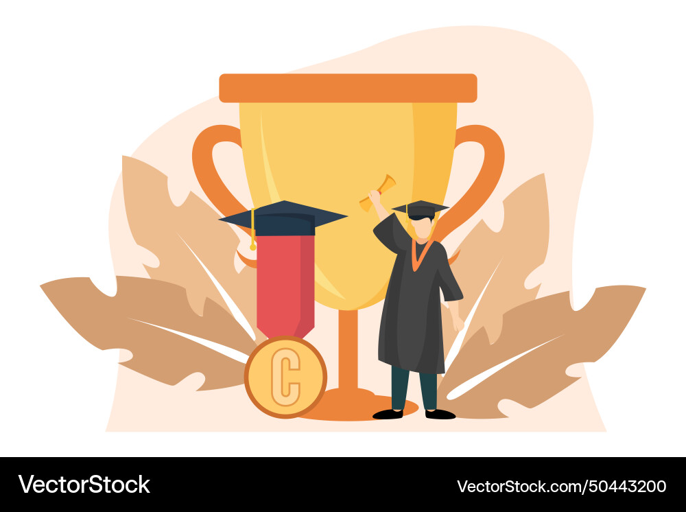 Graduation flat design Royalty Free Vector Image