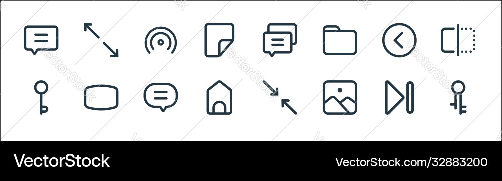 Interface line icons linear set quality Interface line icons linear set quality vector image