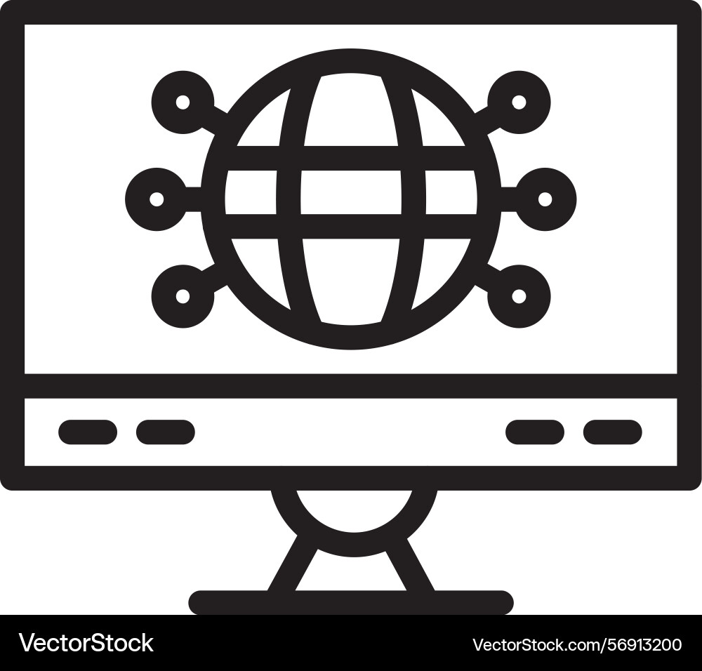 Internet linear style icon design vector image
