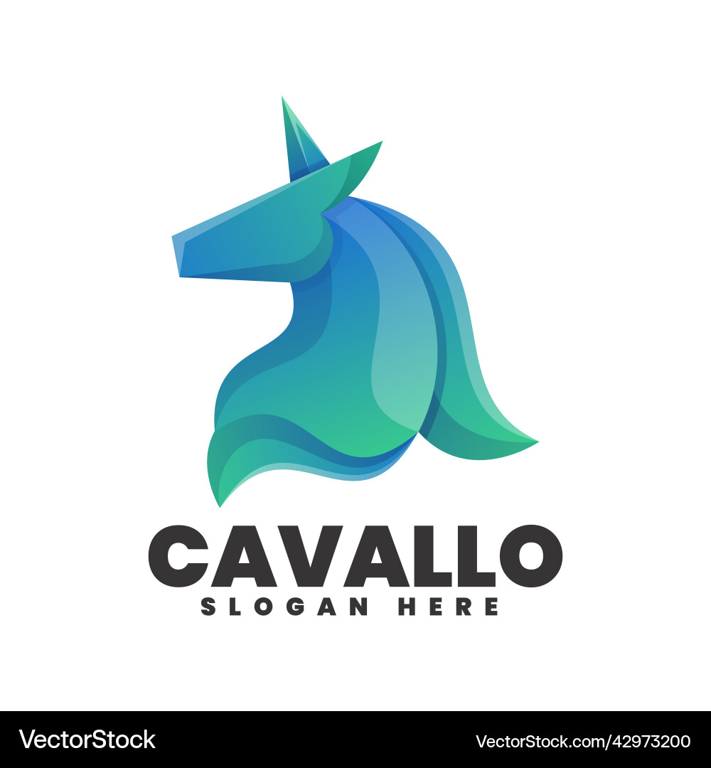 Logo Einhorn Gradienten bunten Stil Logo Einhorn Gradienten bunten Stil vektorbild