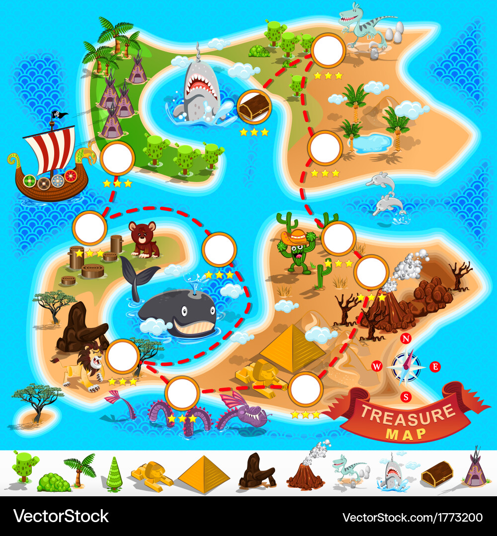 Pirate Treasure Map Royalty Free Vector Image - VectorStock pirate-treasure-map-royalty-free-vector-image-vectorstock