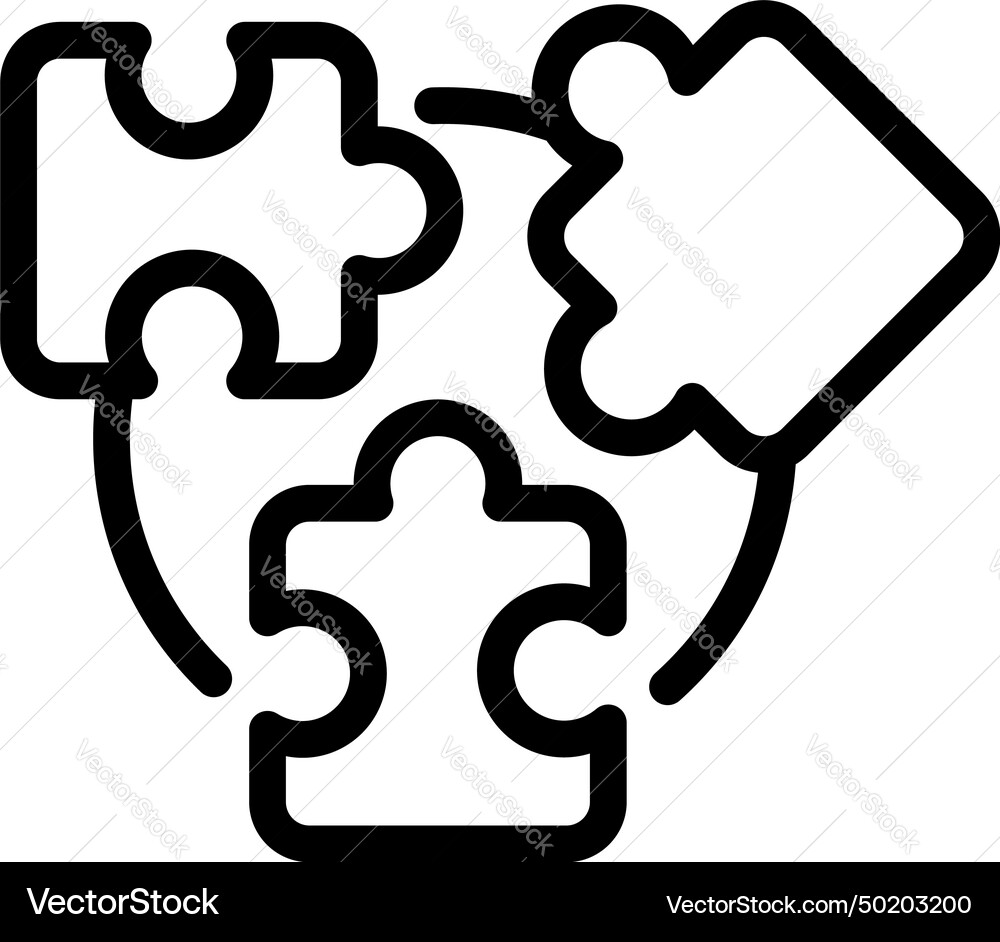 Puzzle core trust icon outline code Vector Image