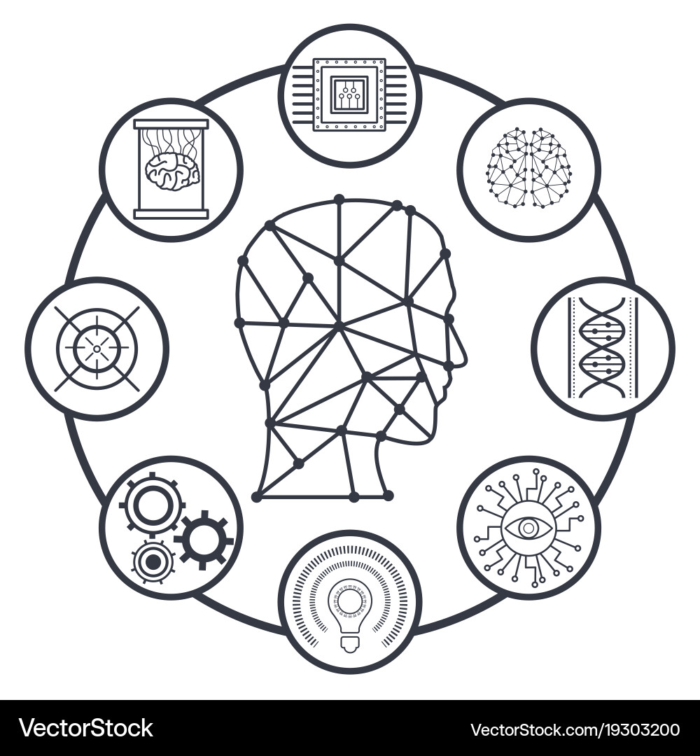 Robot artificial intelligence vector image