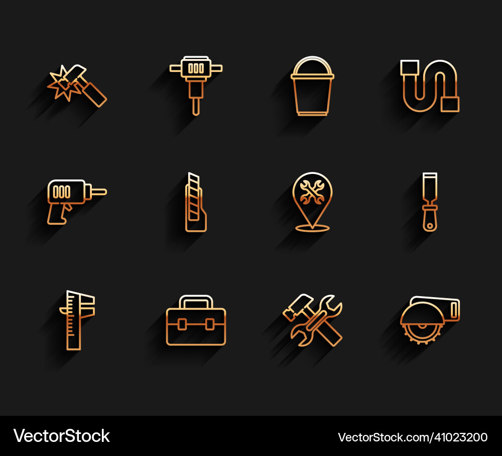 Set line calliper or caliper and scale toolbox Vector Image
