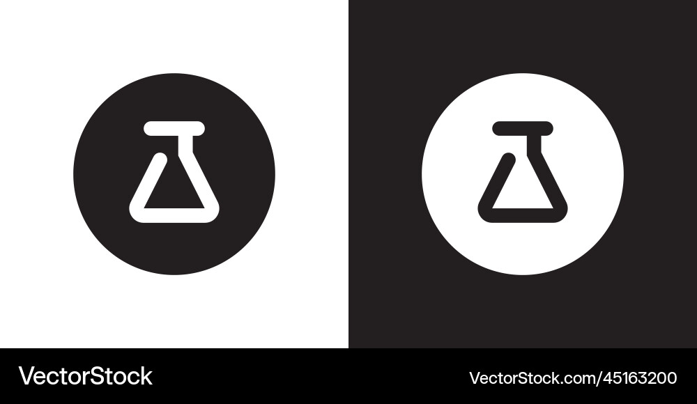 Set of erlenmeyer flask logo lab icon design Set of erlenmeyer flask logo lab icon design Vector Image