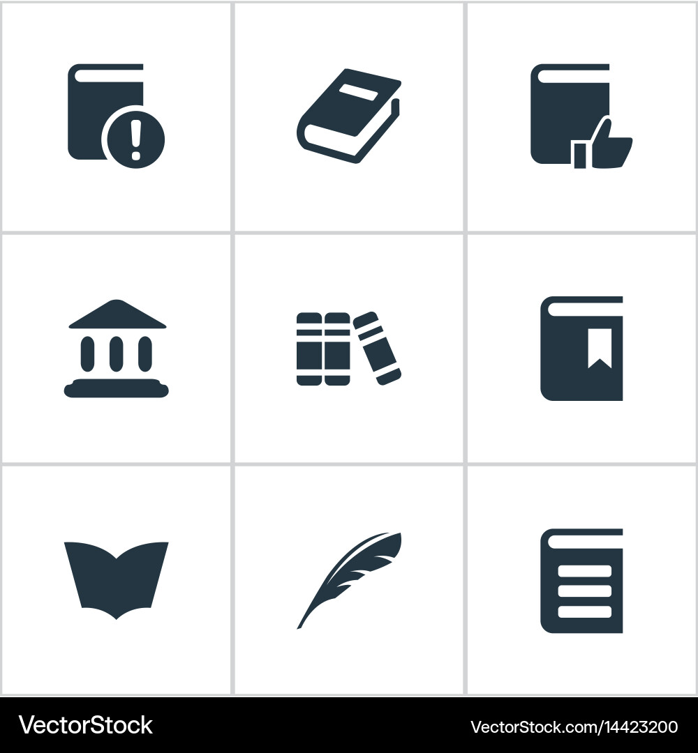 Set of simple knowledge icons vector image