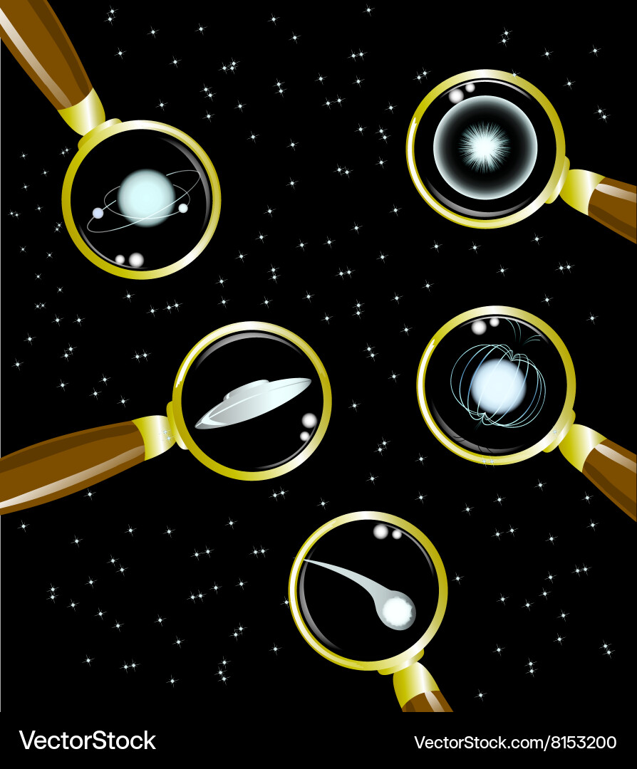 Set of space objects supernova pulsar stars vector image
