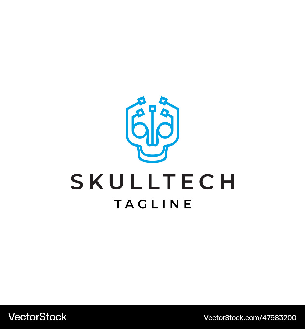 Skull tech head logo Vector Image