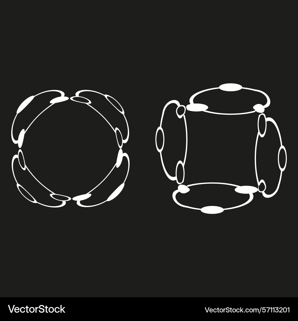 3d circle object oval linked shape abstract white 3d circle object oval linked shape abstract white vector image