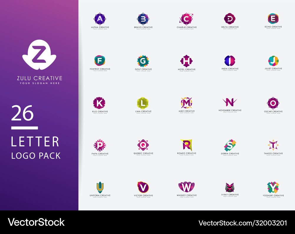 Abstract logo with colorful shape and initial Abstract logo with colorful shape and initial vector image