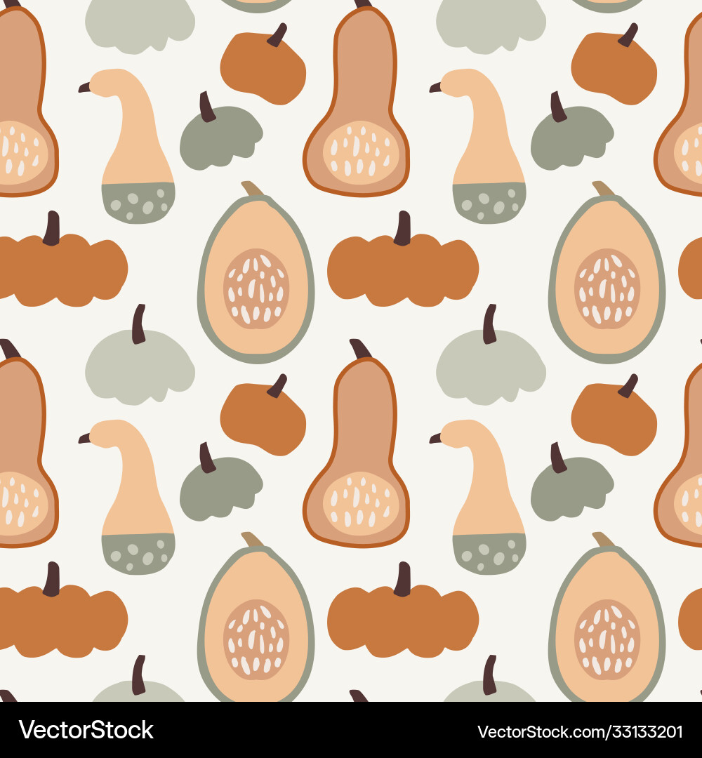 Autumn Pumpkin Pattern vector image