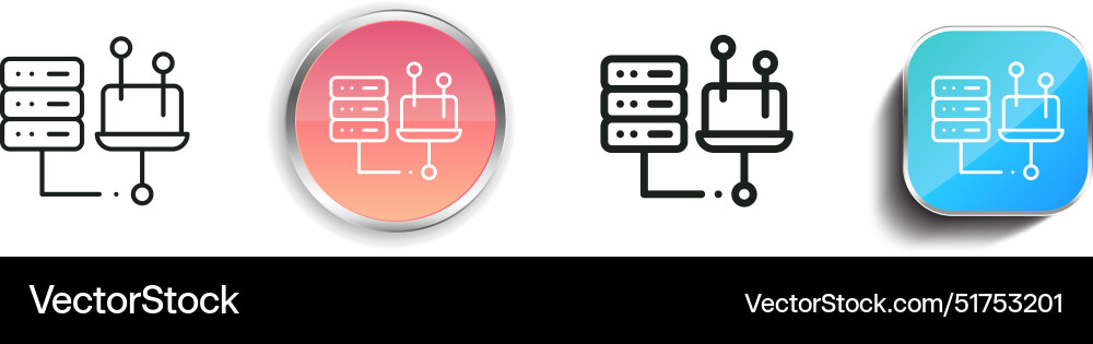 Big data icon thin linear regular and button Big data icon thin linear regular and button vector image