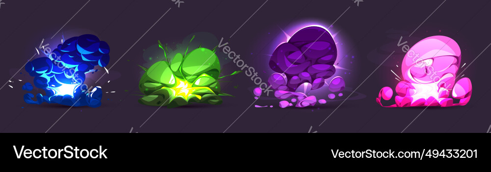 Cartoon explosion effect - game ui asset Cartoon explosion effect - game ui asset vector image