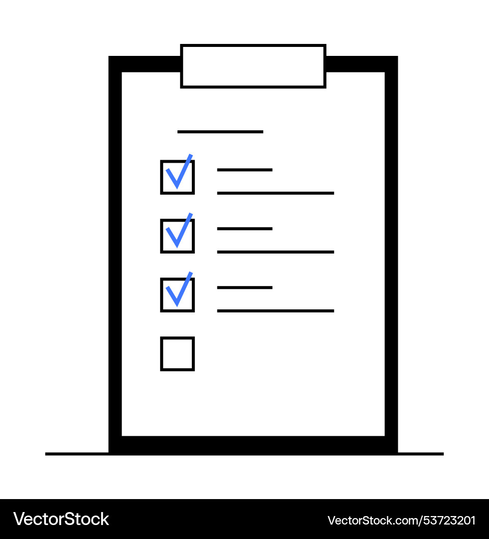 Checklist with marked items on a clipboard Checklist with marked items on a clipboard vector image