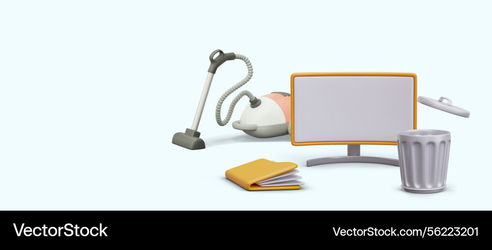 Concept of cleaning information from computer Concept of cleaning information from computer vector image