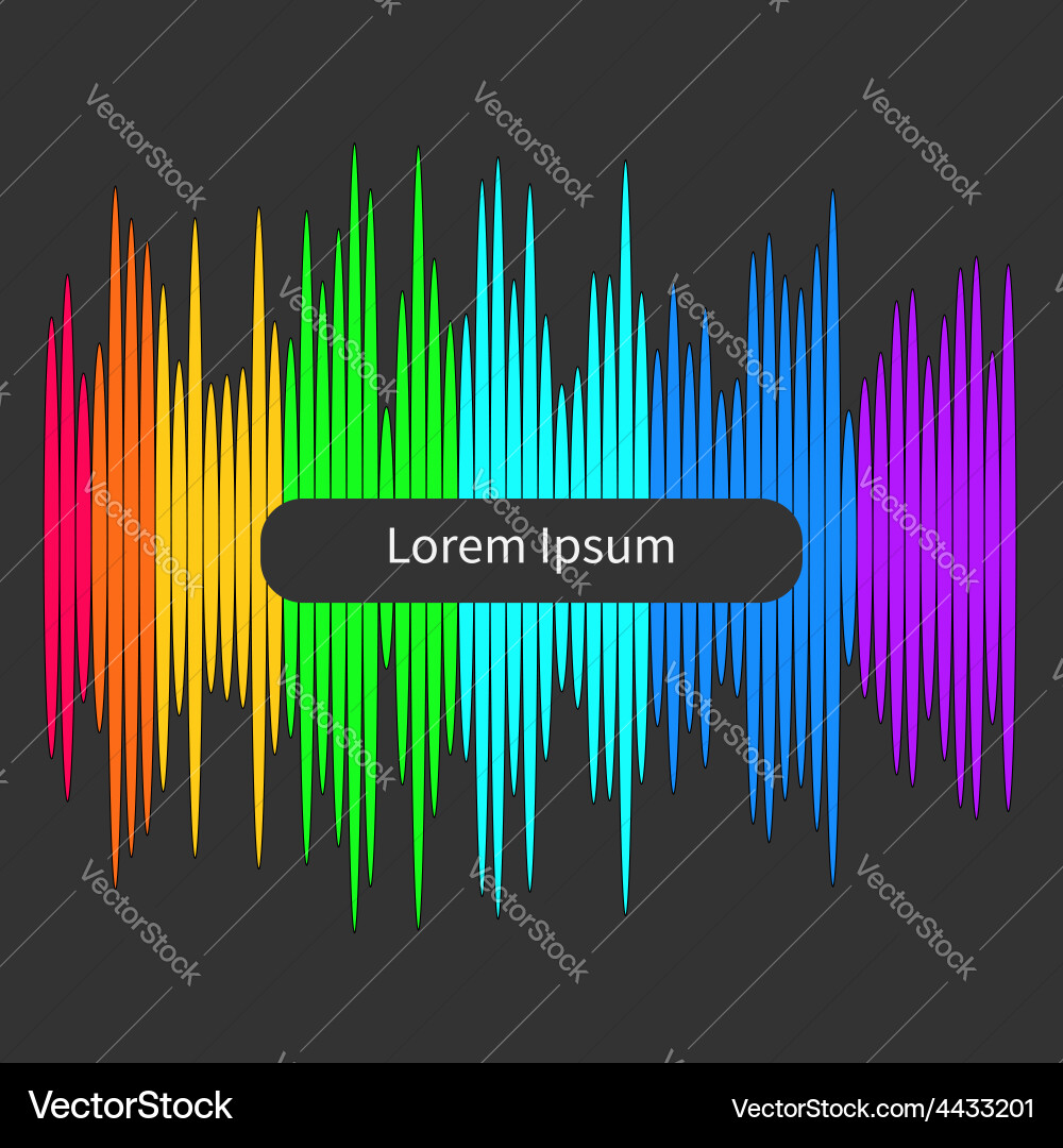 Digital abstract equalizer multicolored waveform Vector Image