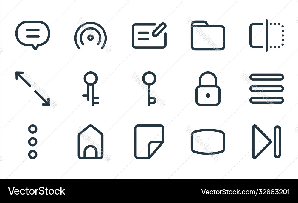 Interface line icons linear set quality Interface line icons linear set quality vector image