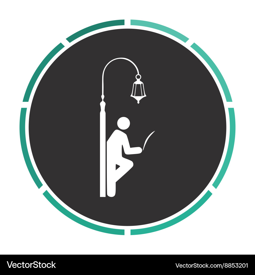Man reading computer symbol vector image