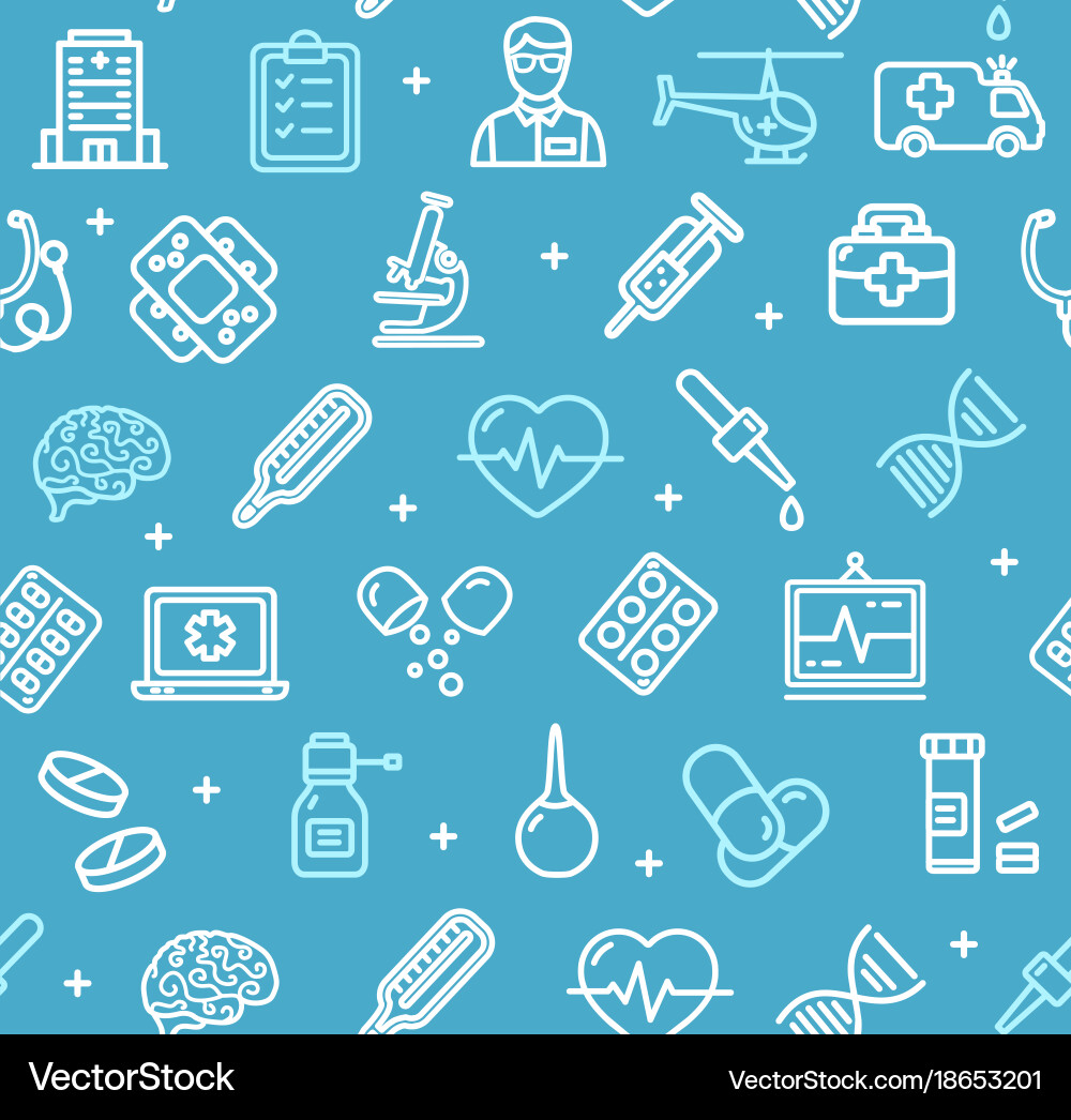 Medical Symbols & Signs Pattern Vector Image