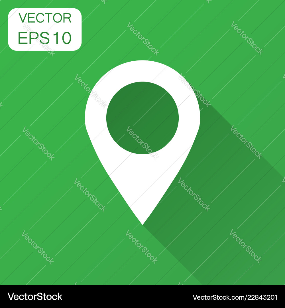 Pin map icon in flat style gps navigation vector image