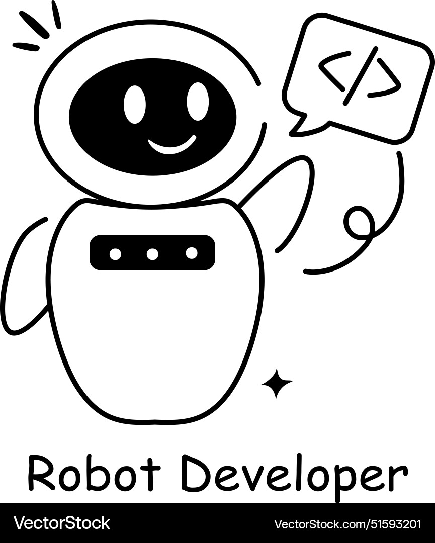 Robot developer vector image